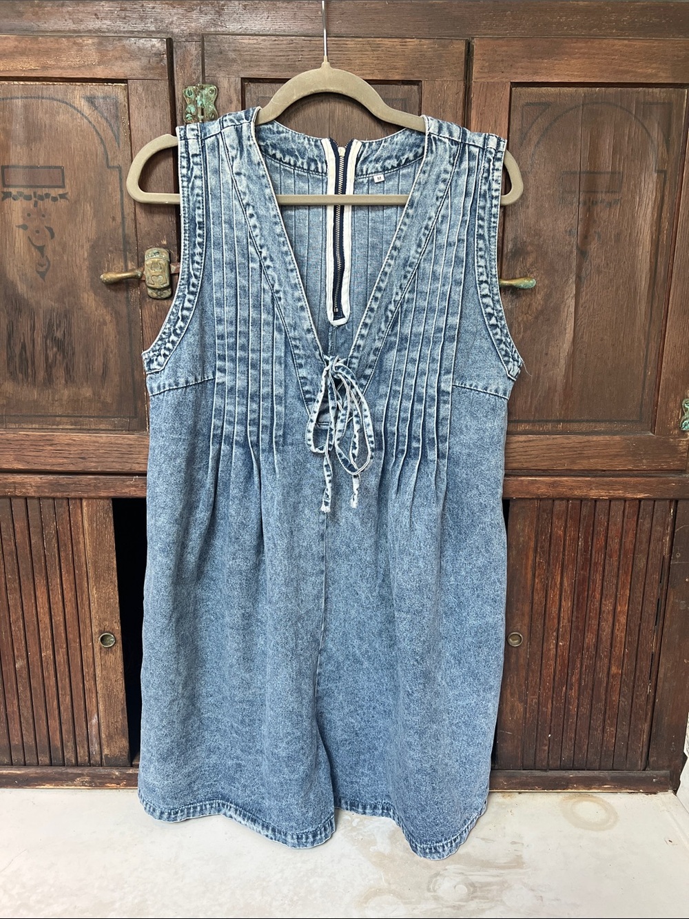 Denim Blue Sleeveless V-Neck Women's romper